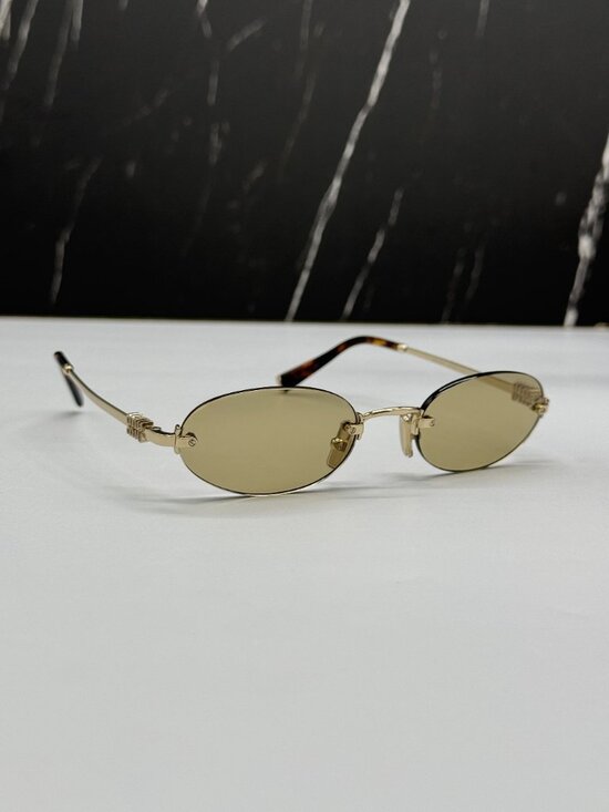 NEW MIU MIU MUA54S ZVN10R OVAL CREAM GOLD SUNGLASSES MIU MIU MU A54S ZVN10R main image 6